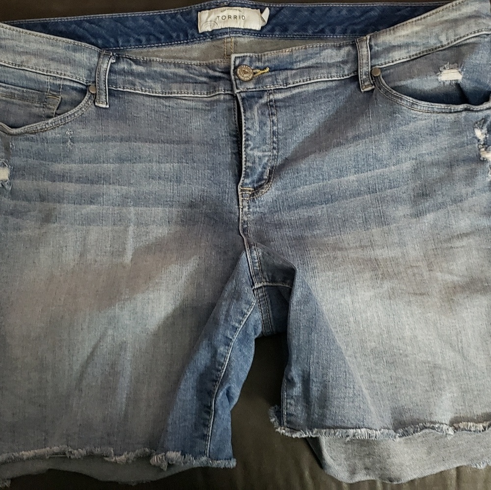 Torrid denim destressed shorts